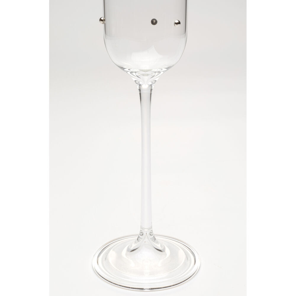 Champagne Glass Glam Dots Silver 25cm (4/Set)