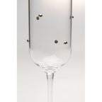 Champagne Glass Glam Dots Silver 25cm (4/Set)
