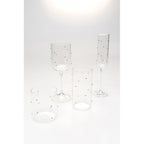 Champagne Glass Glam Dots Silver 25cm (4/Set)