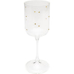 White Wine Glass Glam Dots Gold 22cm (4/Set)
