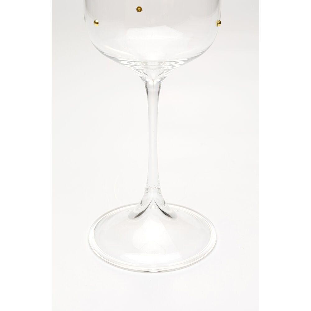 White Wine Glass Glam Dots Gold 22cm (4/Set)