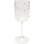 White Wine Glass Glam Dots Silver 22cm (4/Set)