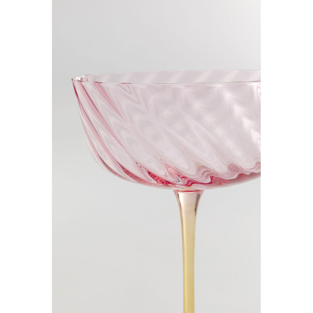 Champagne Glass Twist 18cm assorted  (4/Set)