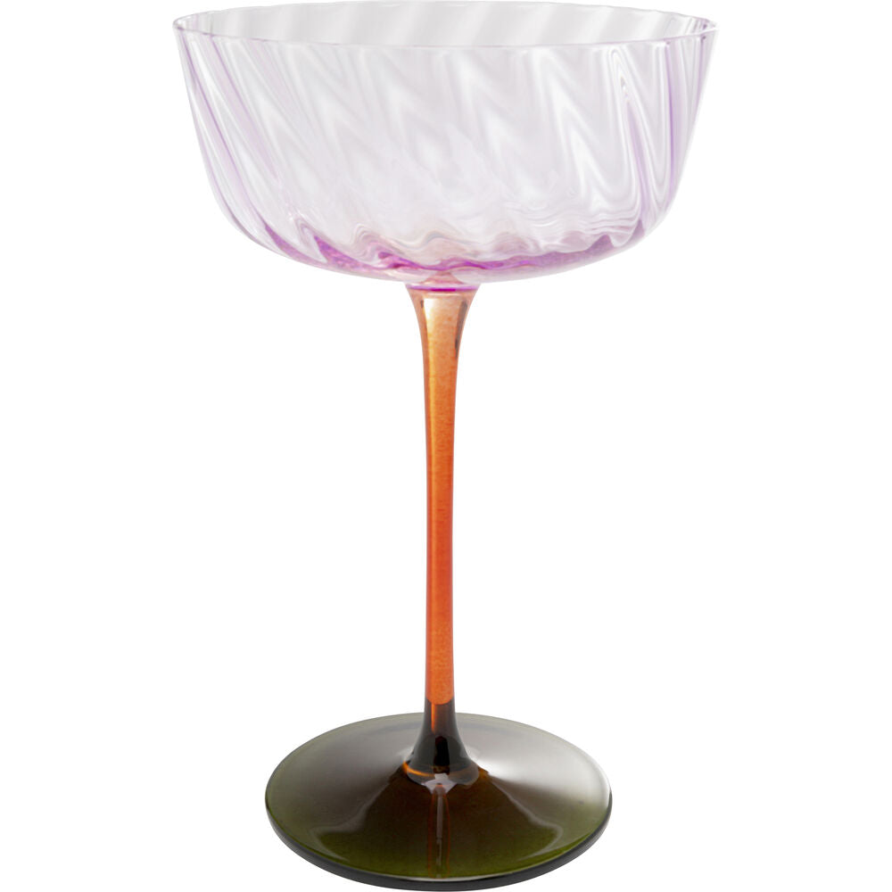 Champagne Glass Twist 18cm assorted  (4/Set)