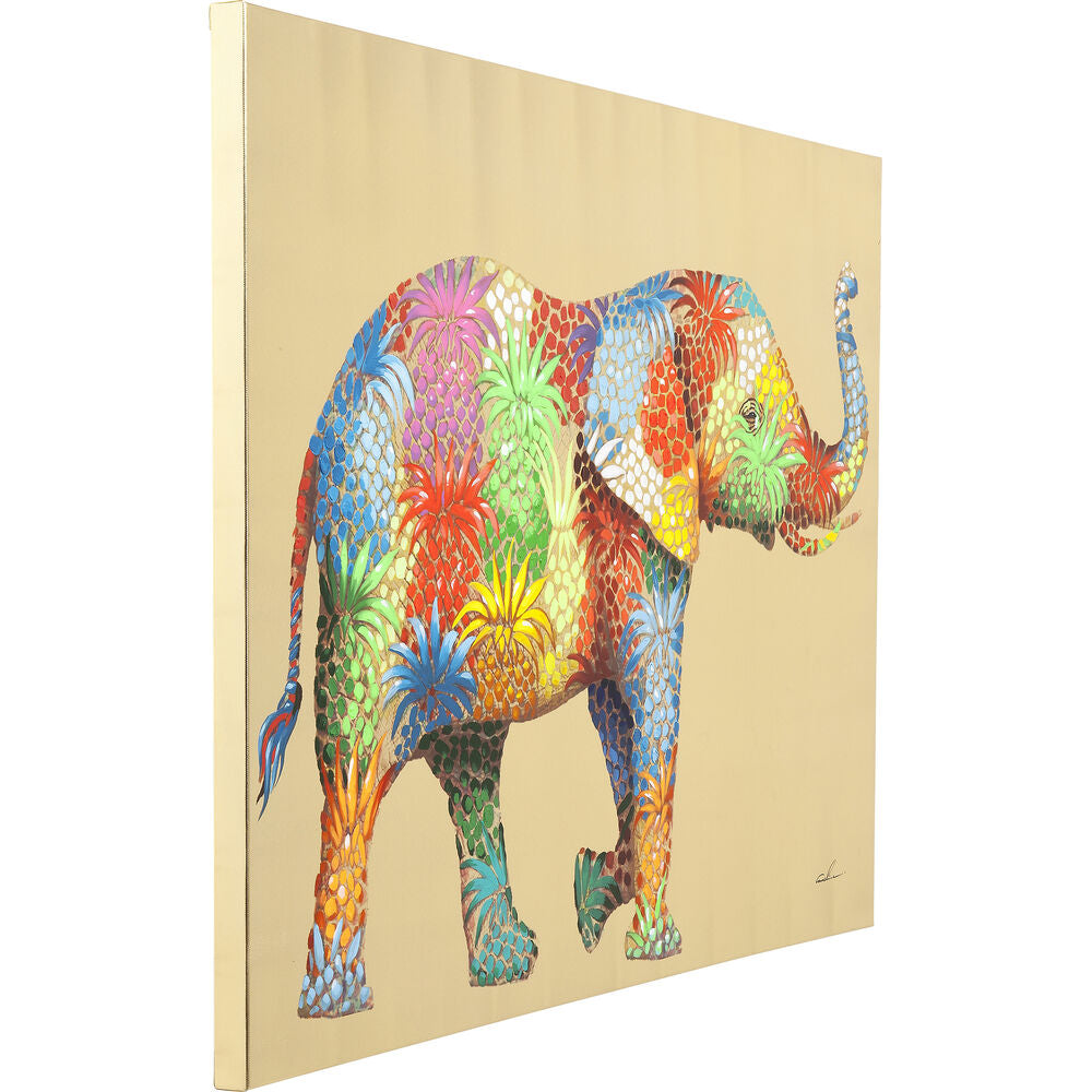 Picture Touched Flower Elefant 120x90c