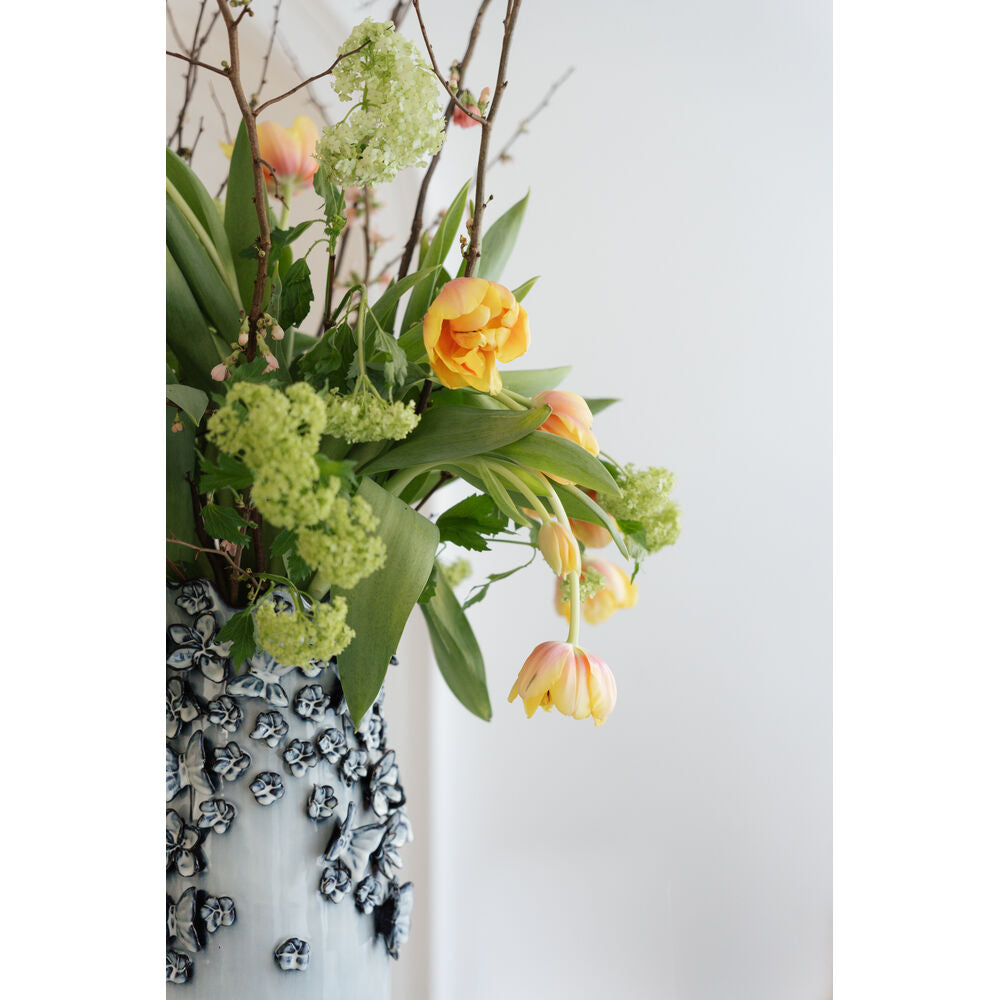 Vase Butterflies Lightblue 35cm