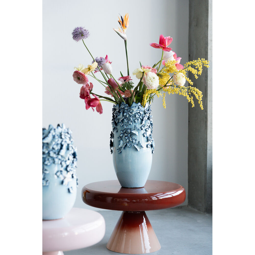 Vase Butterflies Lightblue 50cm