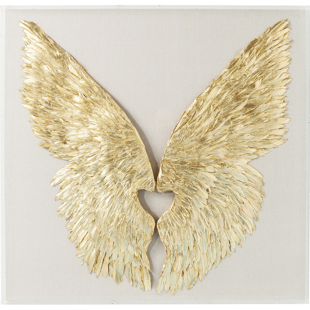 Wall Decoration Wings Gold White 120x1