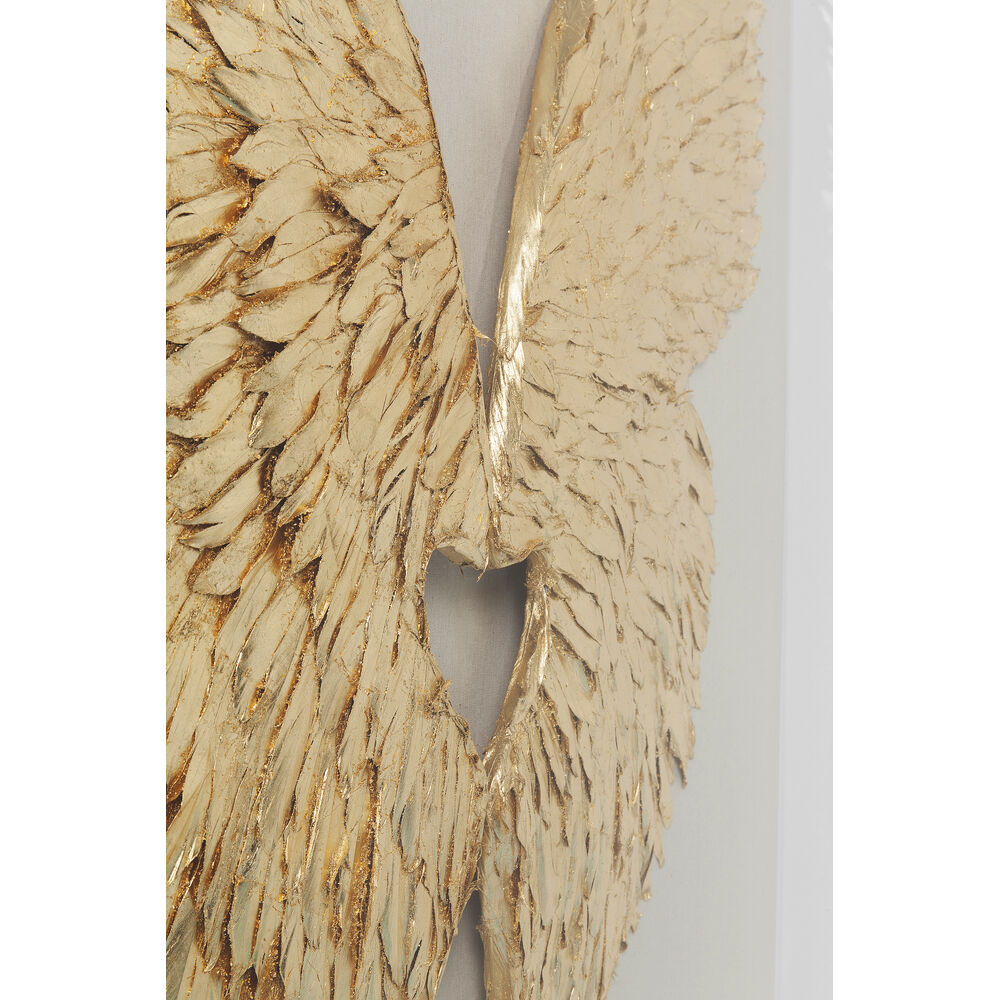 Wall Decoration Wings Gold White 120x1
