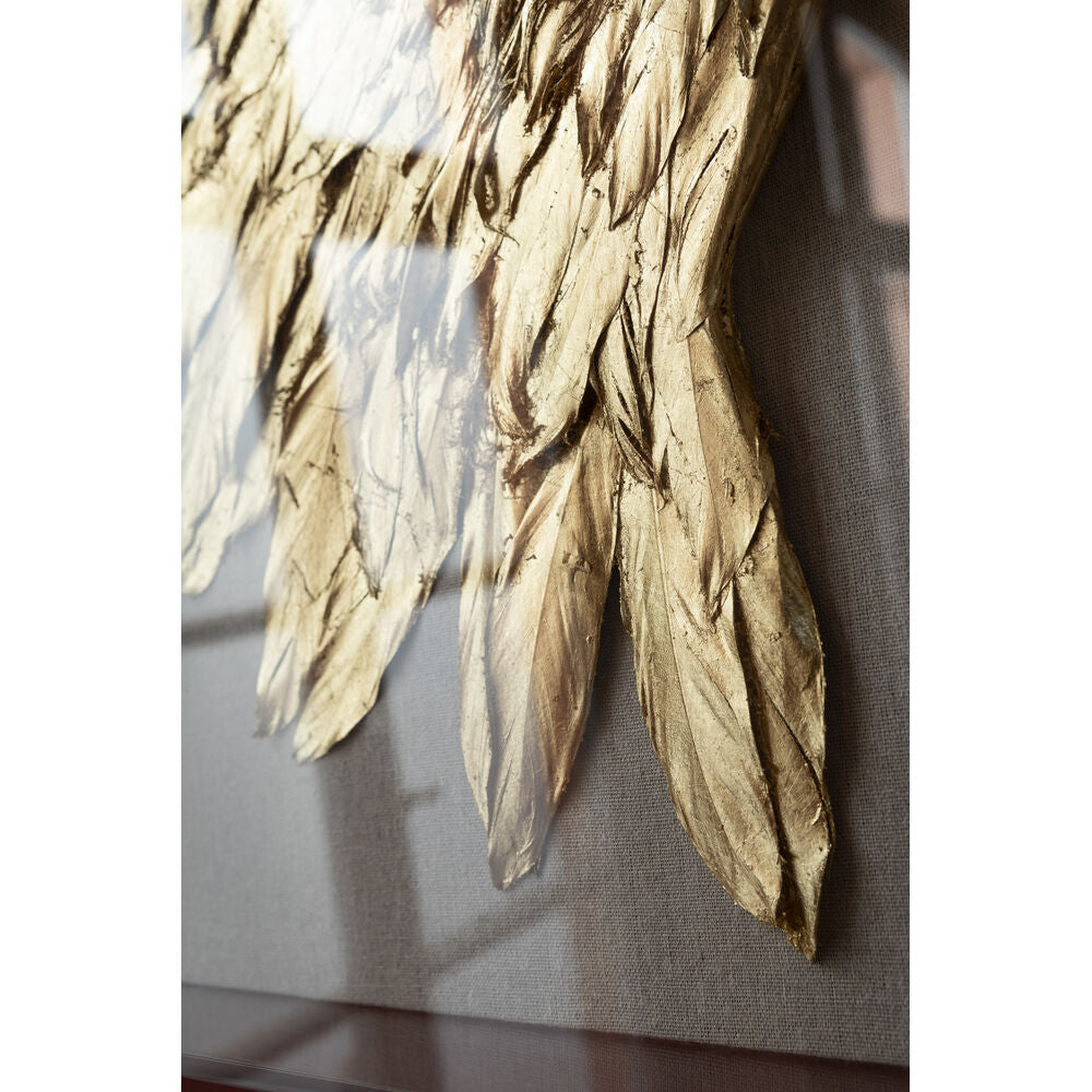 Wall Decoration Wings Gold White 120x1