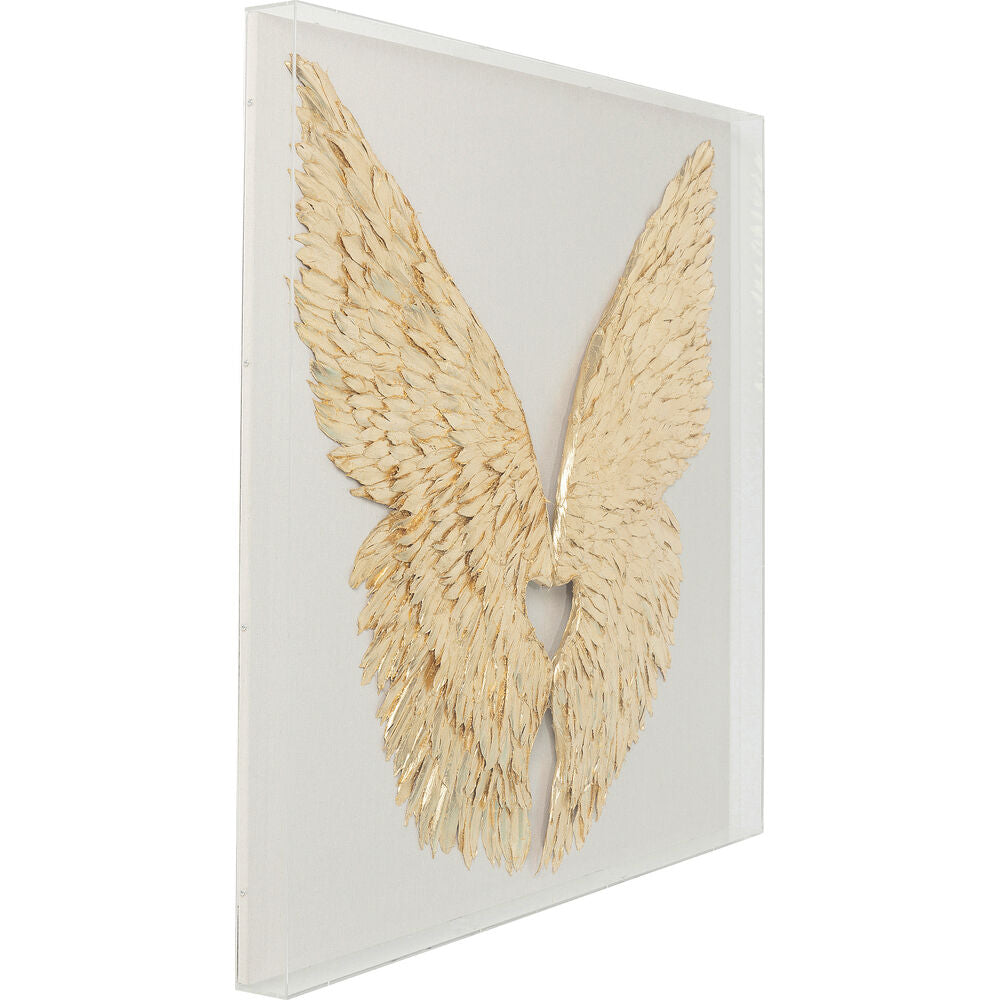 Wall Decoration Wings Gold White 120x1