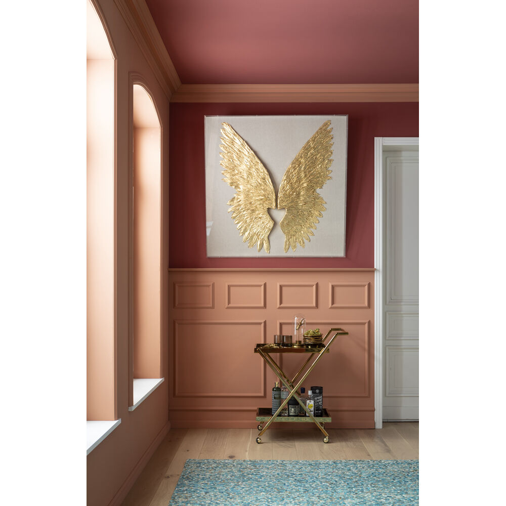 Wall Decoration Wings Gold White 120x1