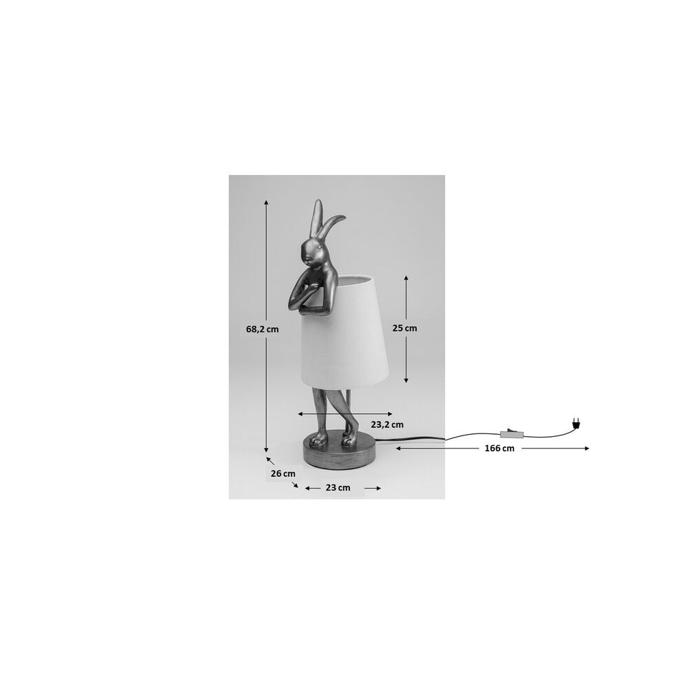 Table Lamp Animal Rabbit Gold/White 68