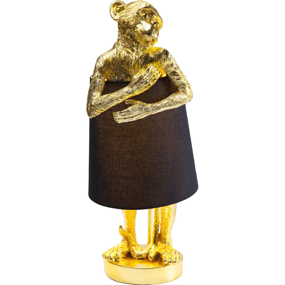 Table Lamp Animal Monkey Gold Black