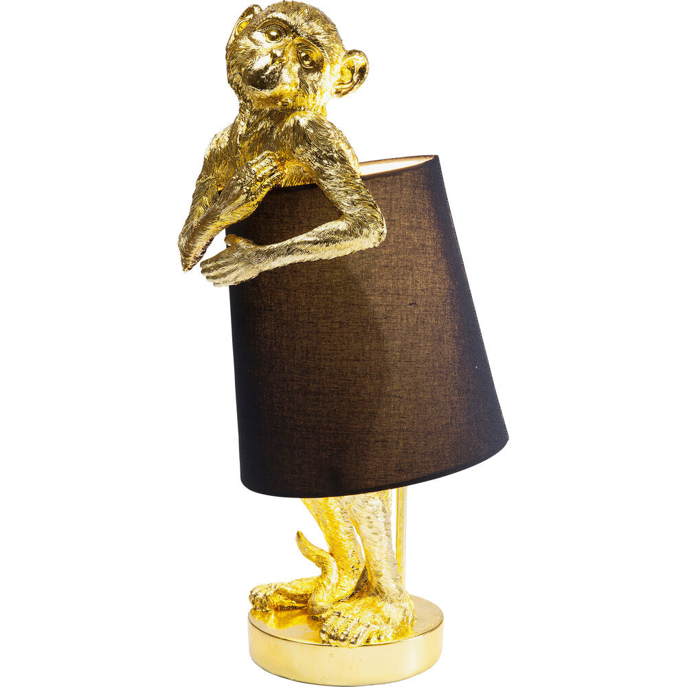 Table Lamp Animal Monkey Gold Black