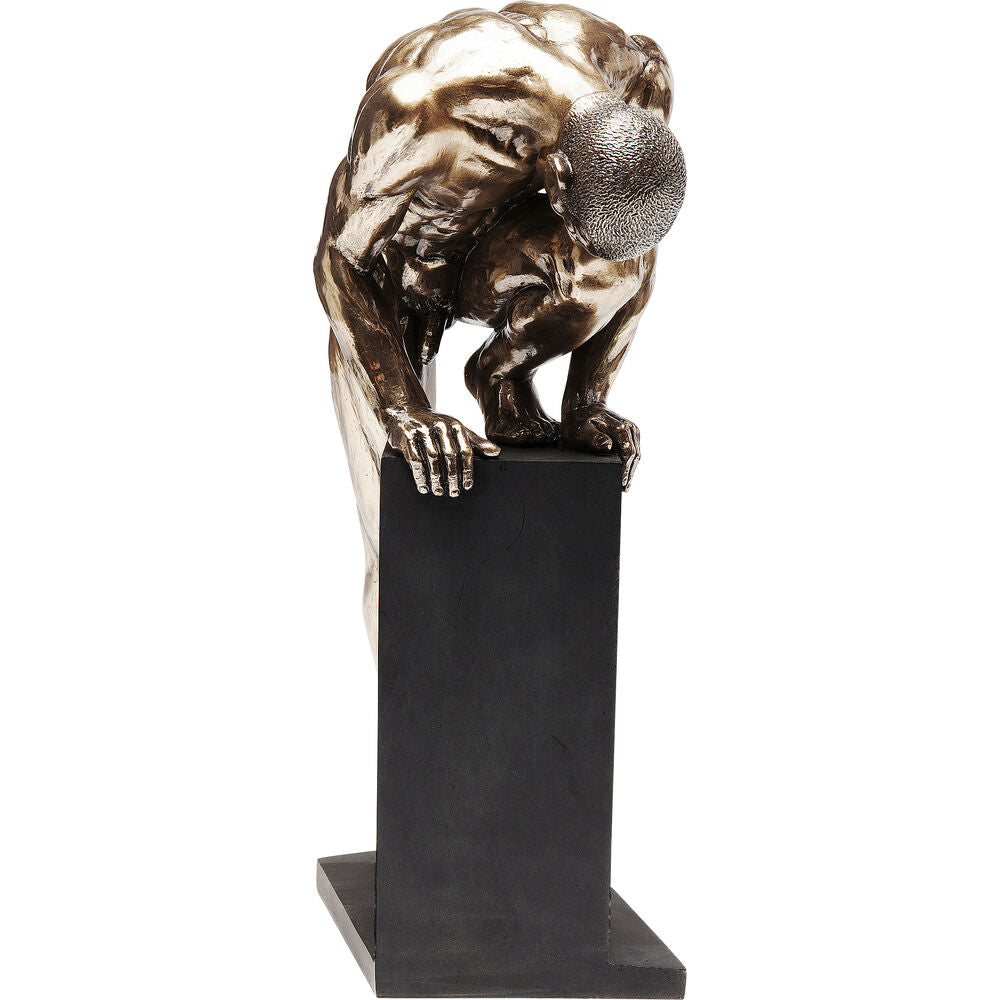 Deco Object Nude Man Stand Bronze 35cm