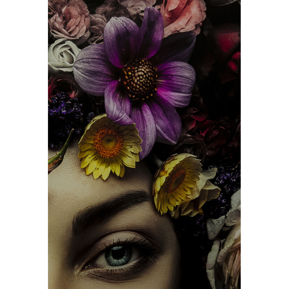 Picture Glass Flower Art Lady 120x120c