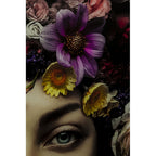 Picture Glass Flower Art Lady 120x120c