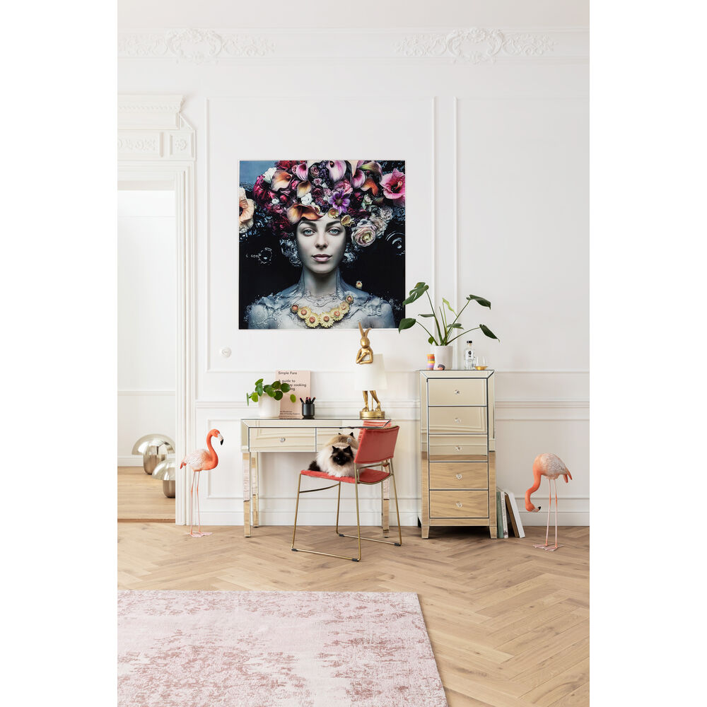 Picture Glass Flower Art Lady 120x120c
