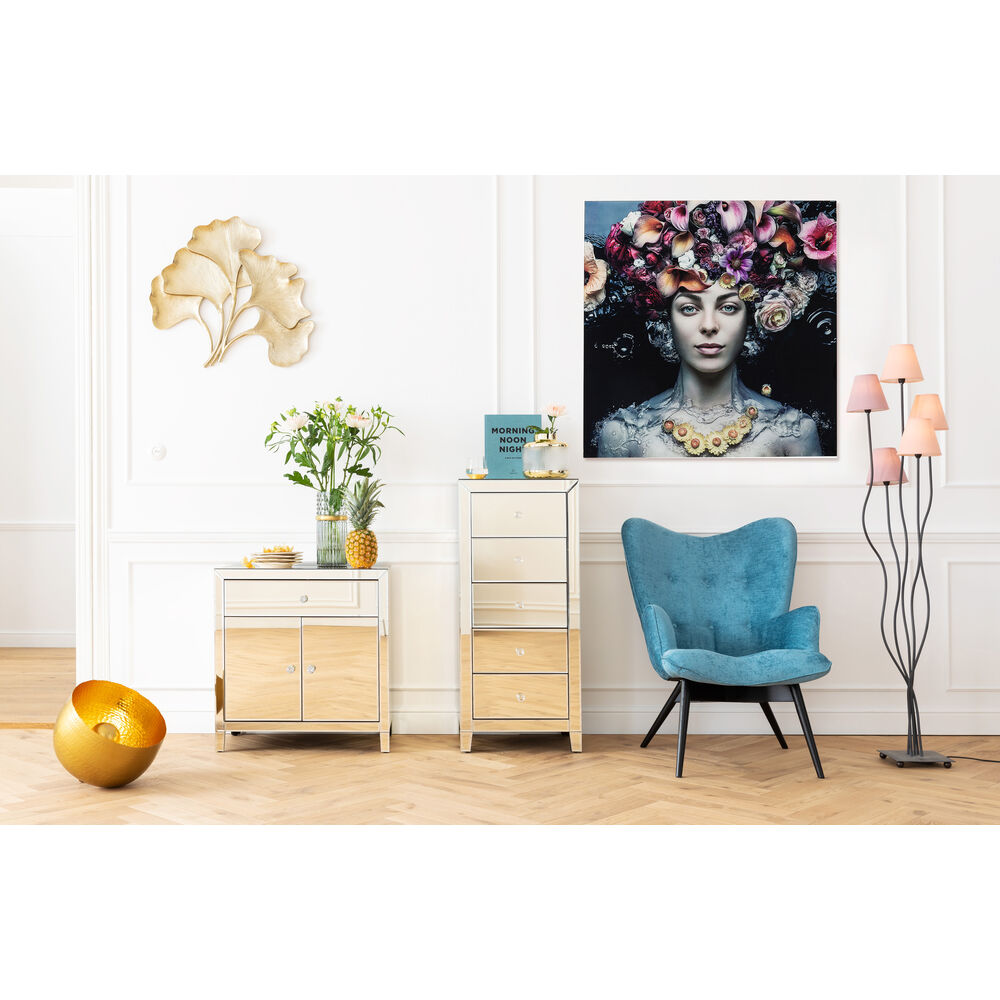Picture Glass Flower Art Lady 120x120c