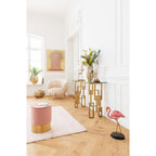 Picture Touched Flower Boat Gold Pink