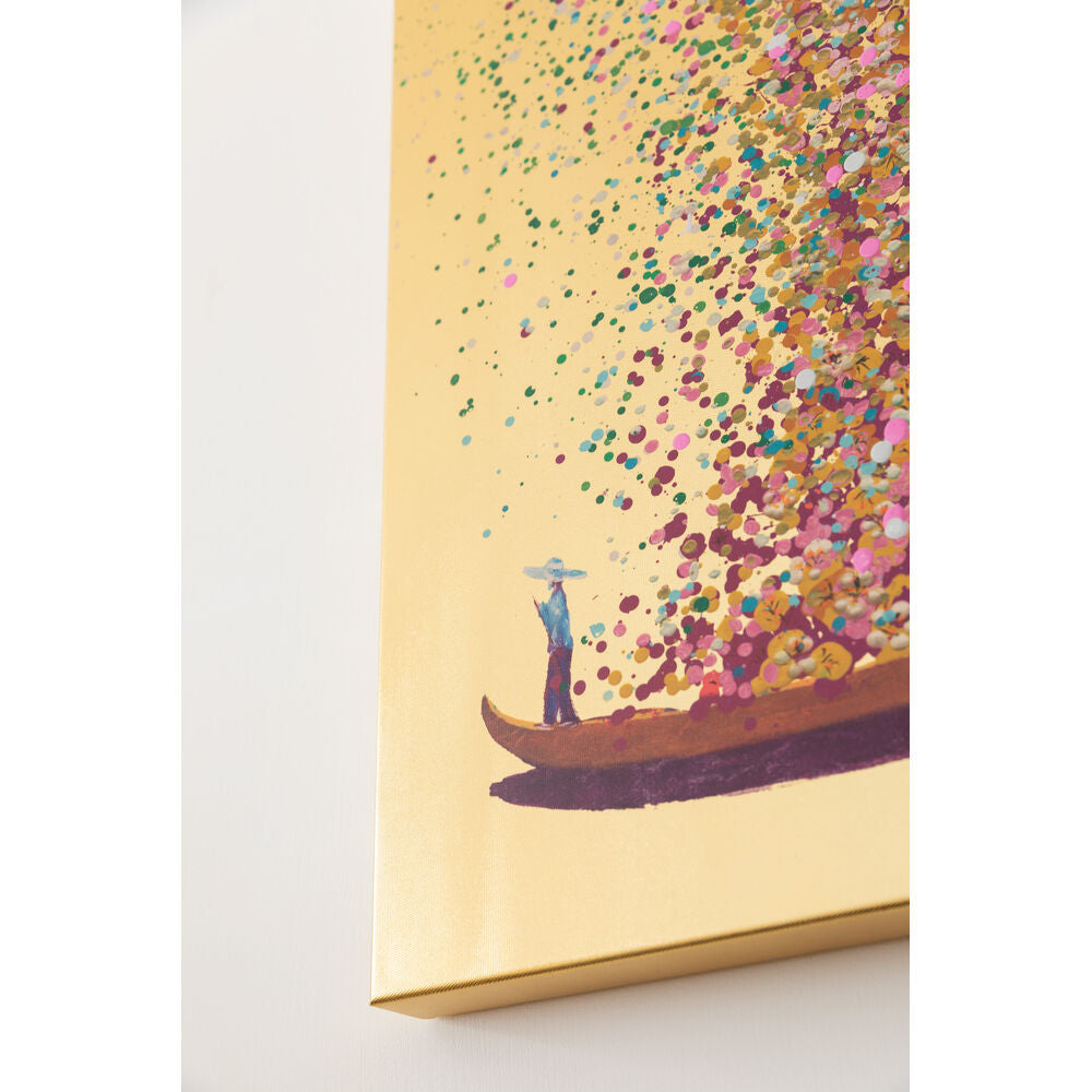 Picture Touched Flower Boat Gold Pink