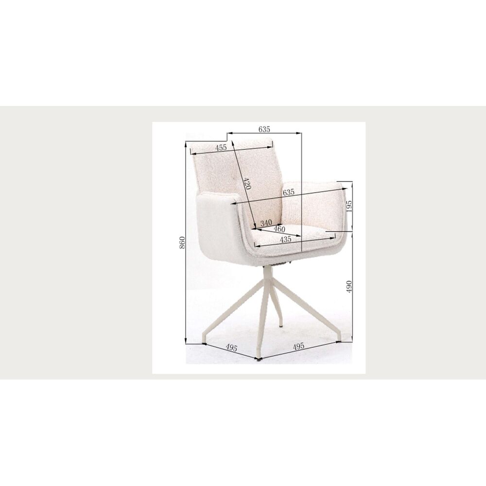 Swivel Arm Chair Hilla White