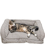 Dog/Cat Bed Stripes Grey