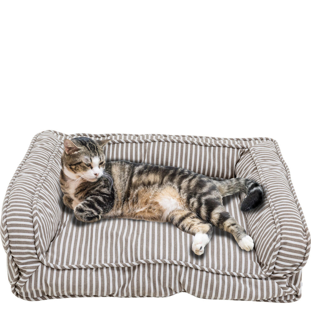 Dog/Cat Bed Stripes Grey