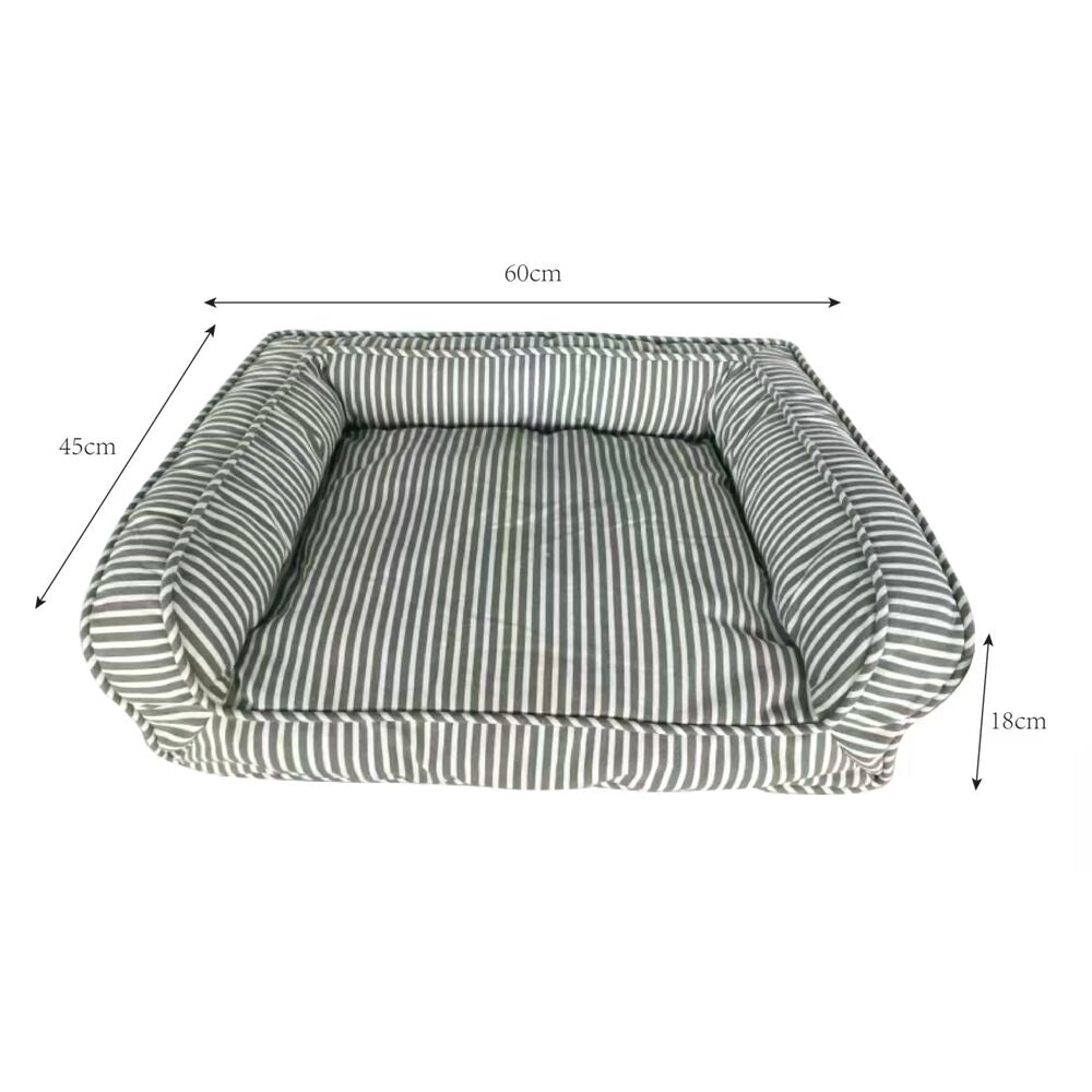 Dog/Cat Bed Stripes Grey