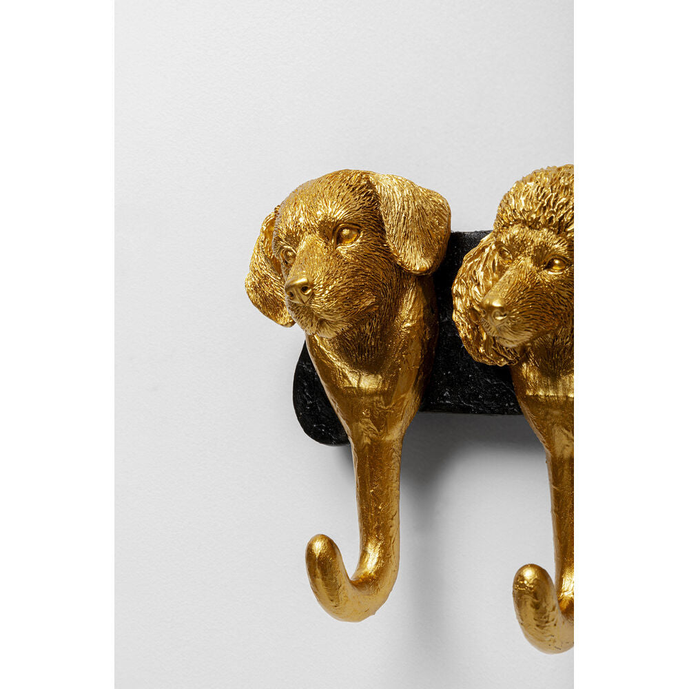 Coat Rack Dog Family Gold 31cm