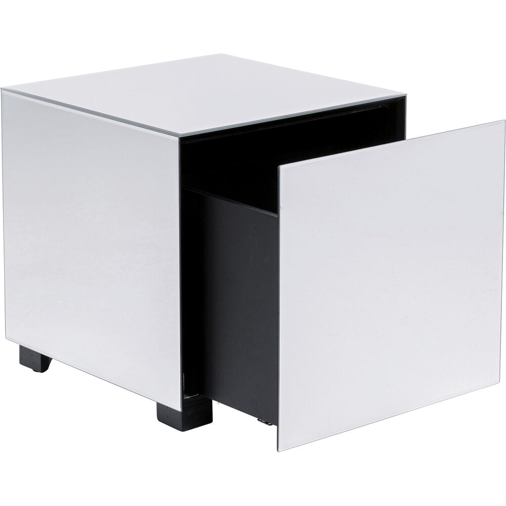 Side Table Luxy Mirror Drawer 45x45cm