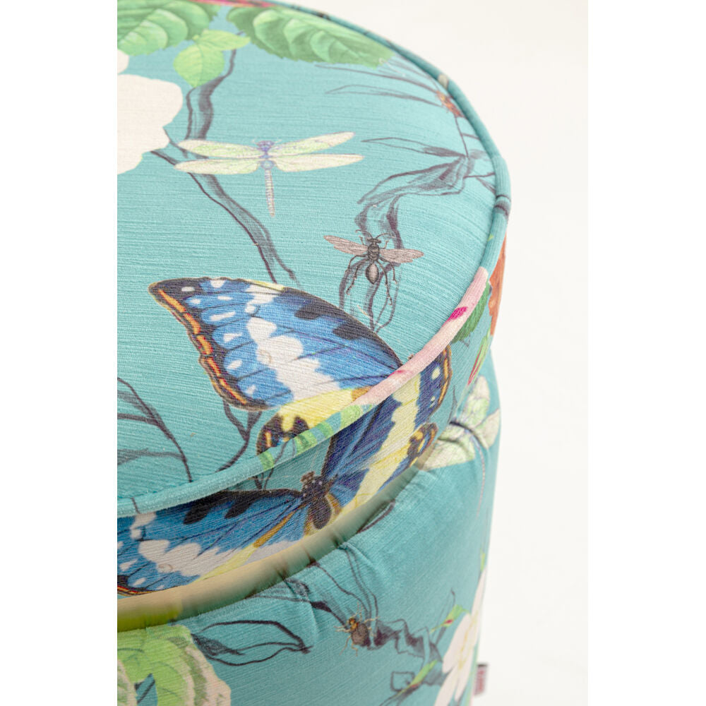Stool Flower Fever Blue Ø39cm