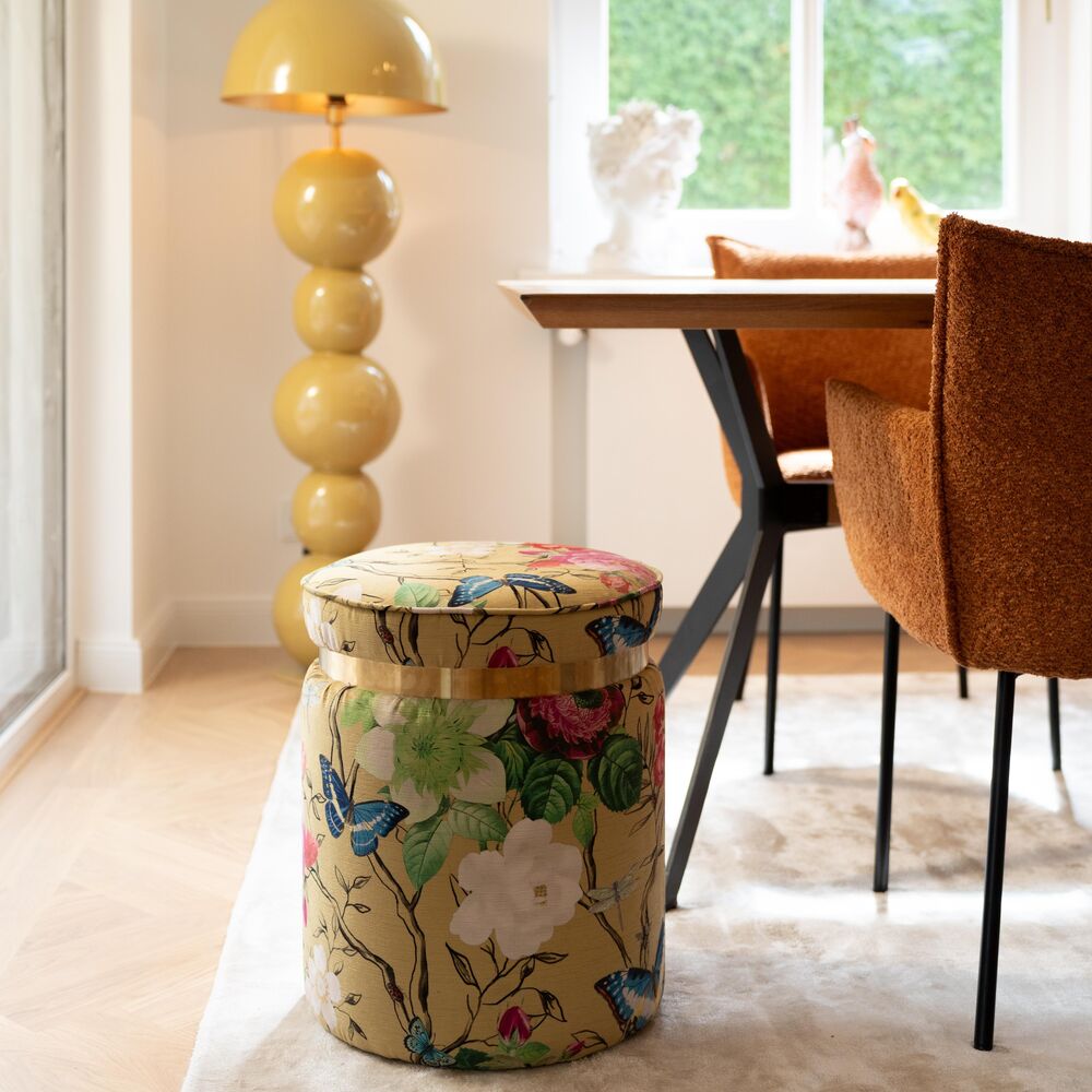 Stool Flower Fever Yellow Ø39cm