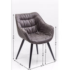 Chair with Armrest Thelma Grey (2/Set)