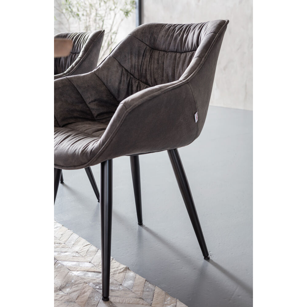 Chair with Armrest Thelma Grey (2/Set)