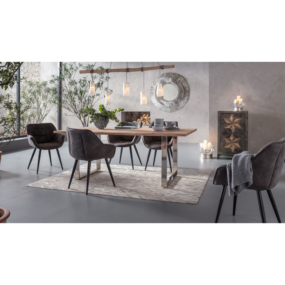 Chair with Armrest Thelma Grey (2/Set)