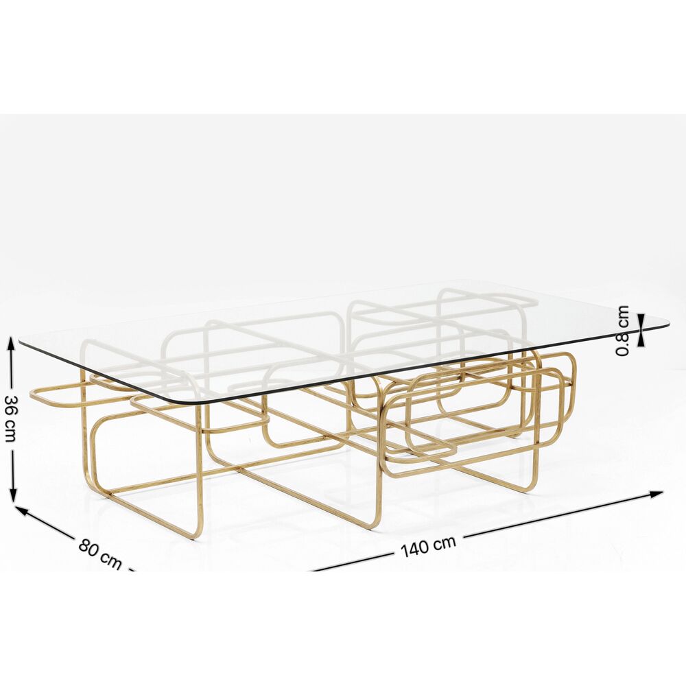 Coffee Table Meander Gold 140x80cm
