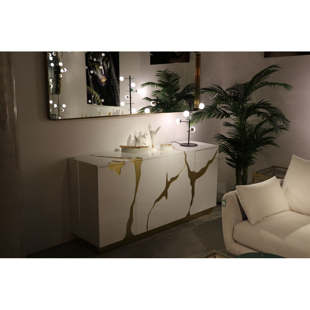 Mirror Curve Brass 70x200cm
