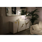 Mirror Curve Brass 70x200cm