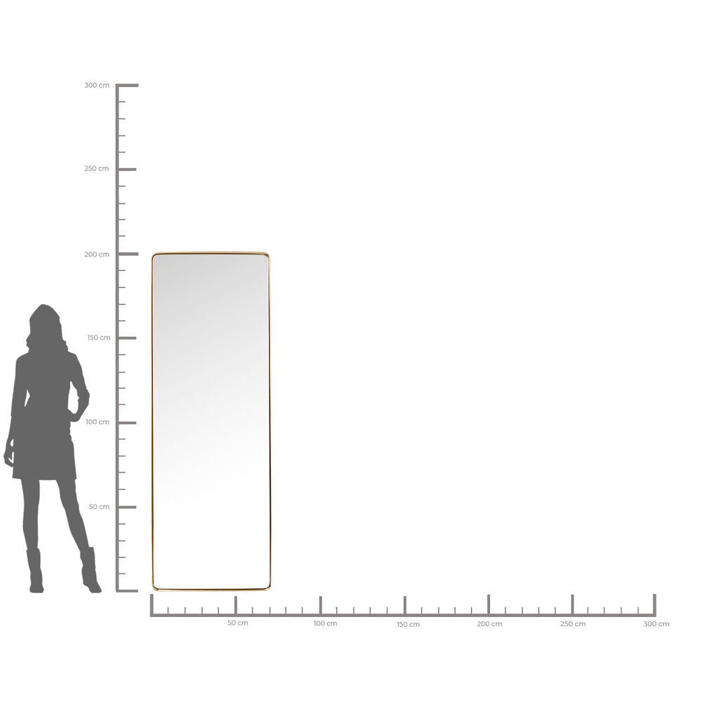 Mirror Curve Brass 70x200cm