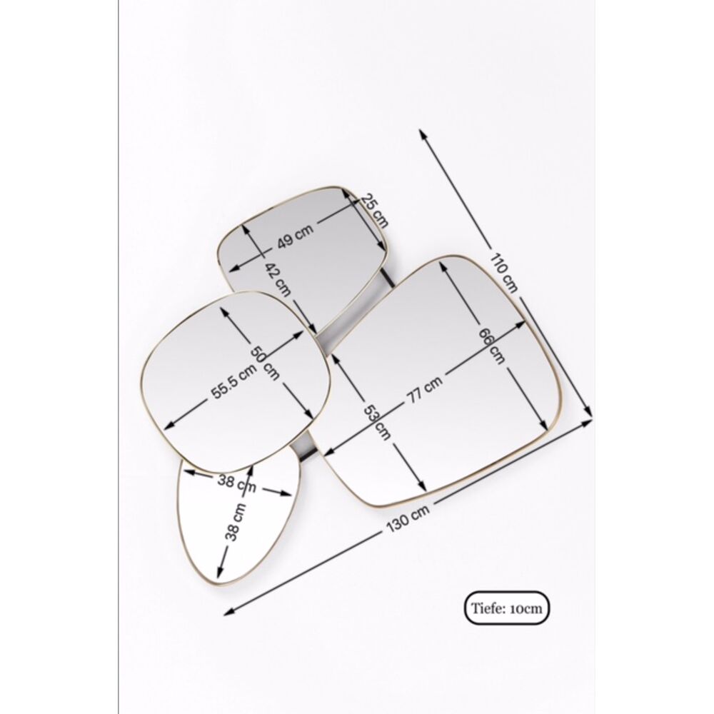Mirror Shapes 130x110cm