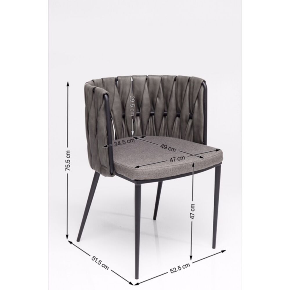 Chair with Armrest Cheerio Grey incl. (2/Set)