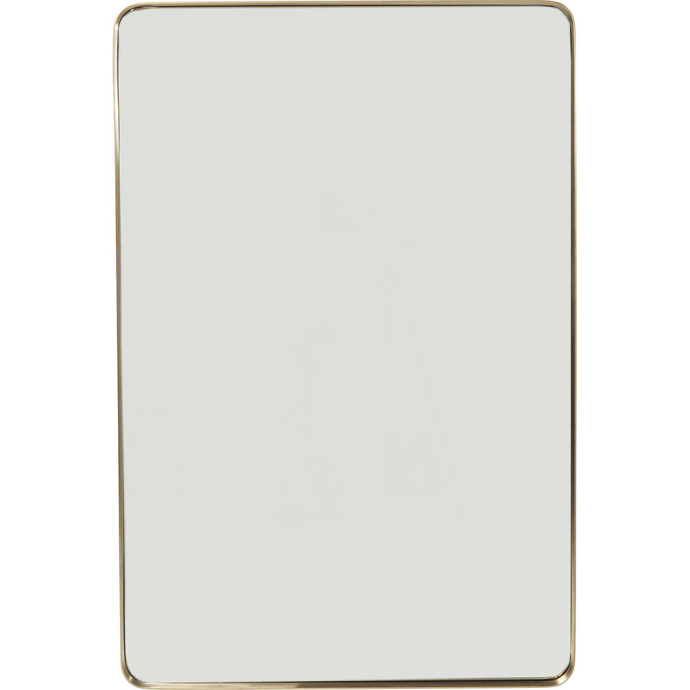 Wall Mirror Curve Rectangular Brass 80x120cm