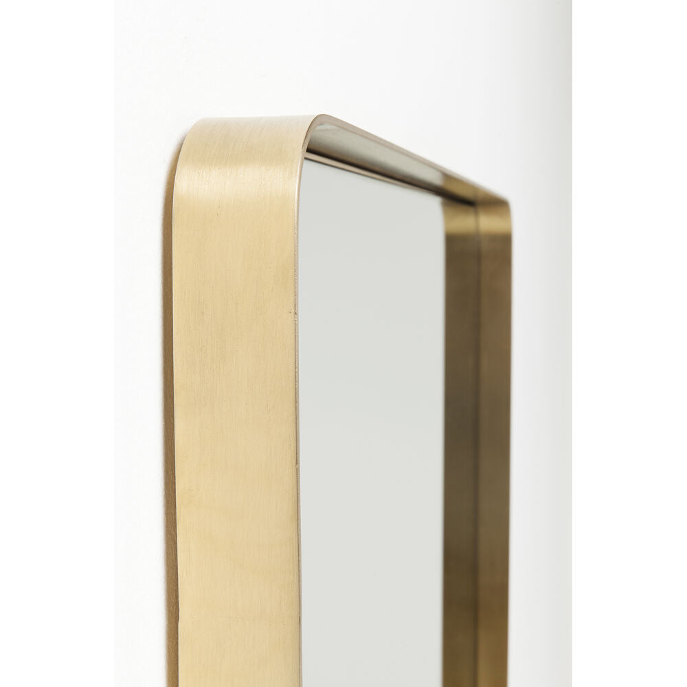 Wall Mirror Curve Rectangular Brass 80x120cm
