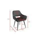 Chair with Armrest San Francisco Grey (2/Set)
