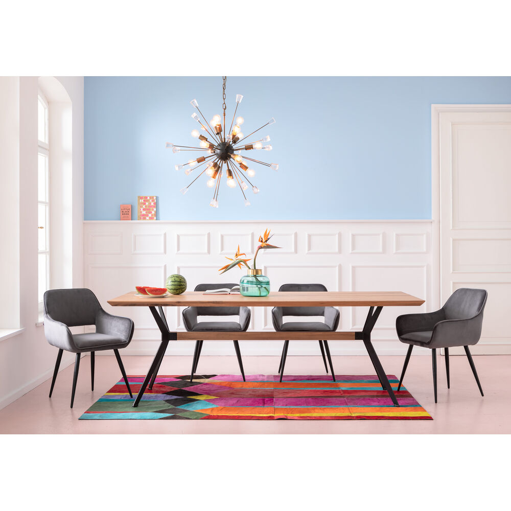 Chair with Armrest San Francisco Grey (2/Set)