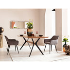 Chair with Armrest San Francisco Grey (2/Set)