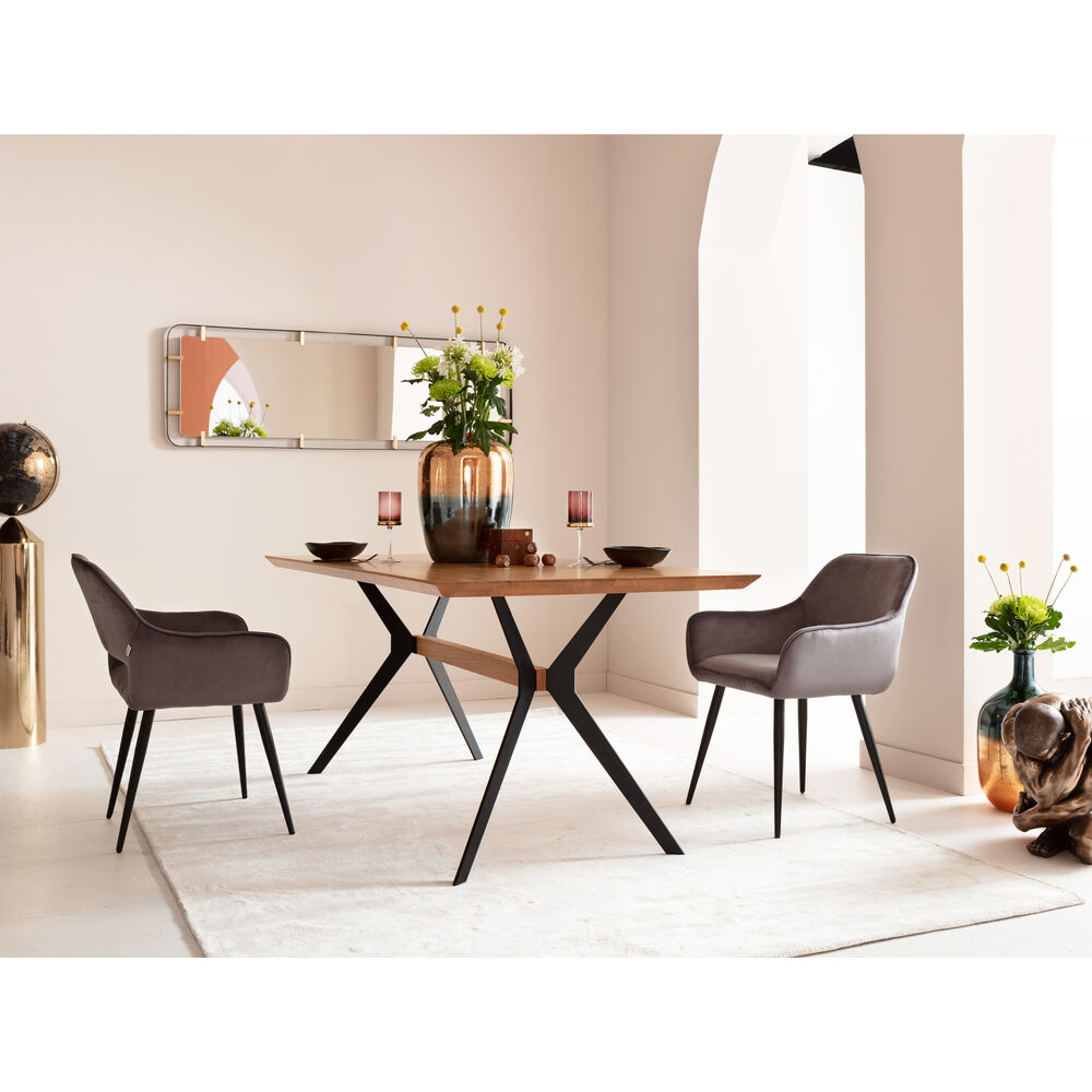 Chair with Armrest San Francisco Grey (2/Set)