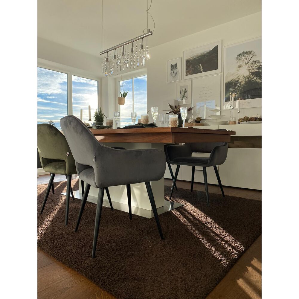 Chair with Armrest San Francisco Grey (2/Set)
